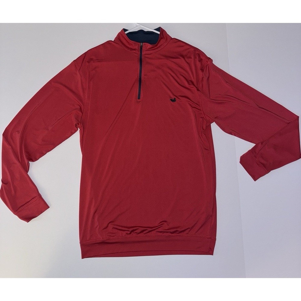 Men's Large Southern Marsh FieldTec Red 1/4 Zip Long‎ Sleeve Activewear Pullover